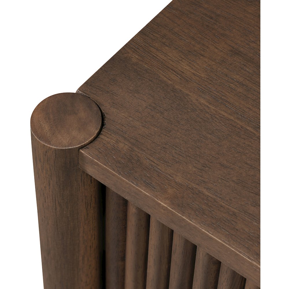 Kivo Walnut Solid Wood Nightstand. Picture 9