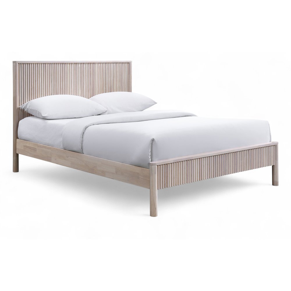 Kivo Natural Solid Wood Full Bed. Picture 1