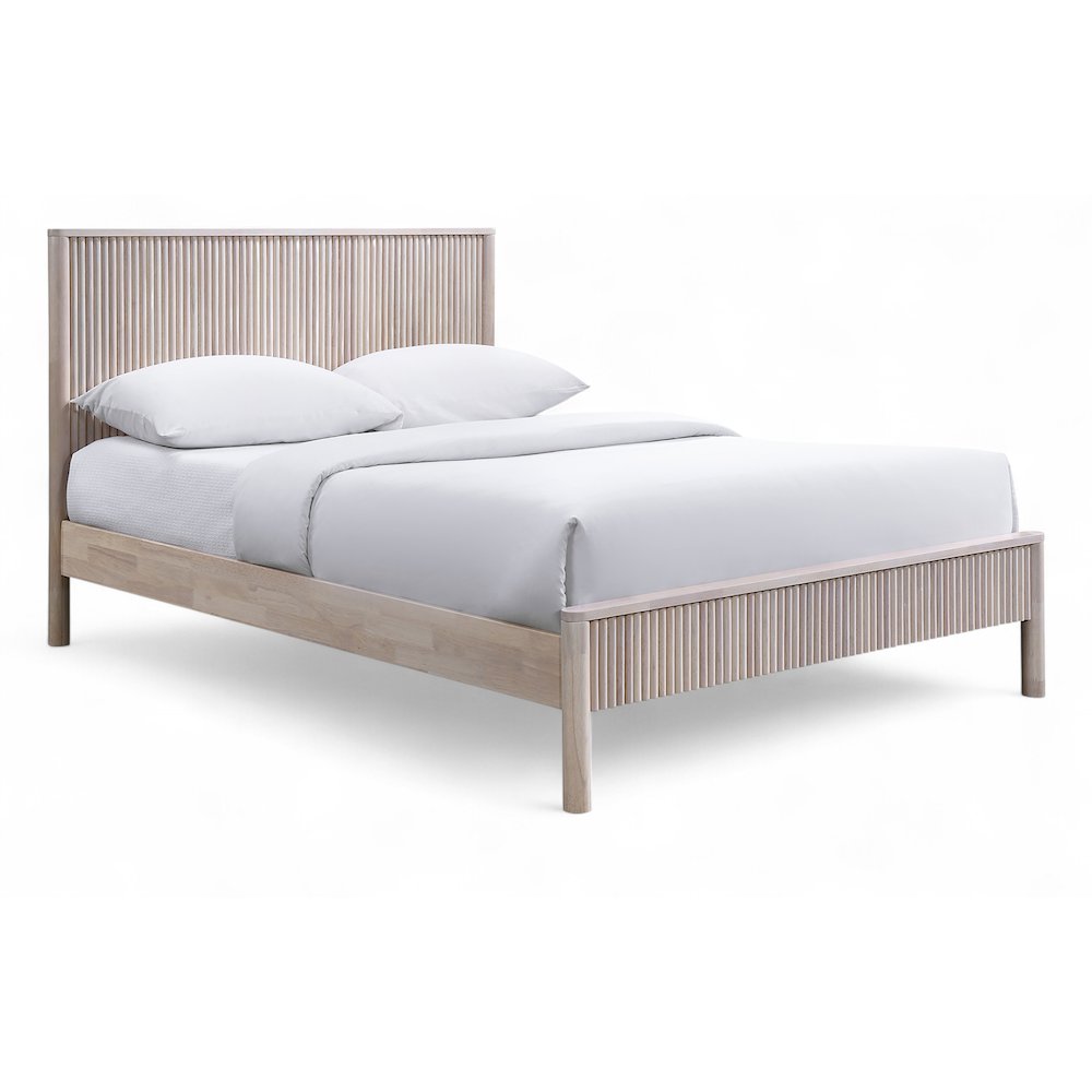 Kivo Natural Solid Wood King Bed. Picture 1