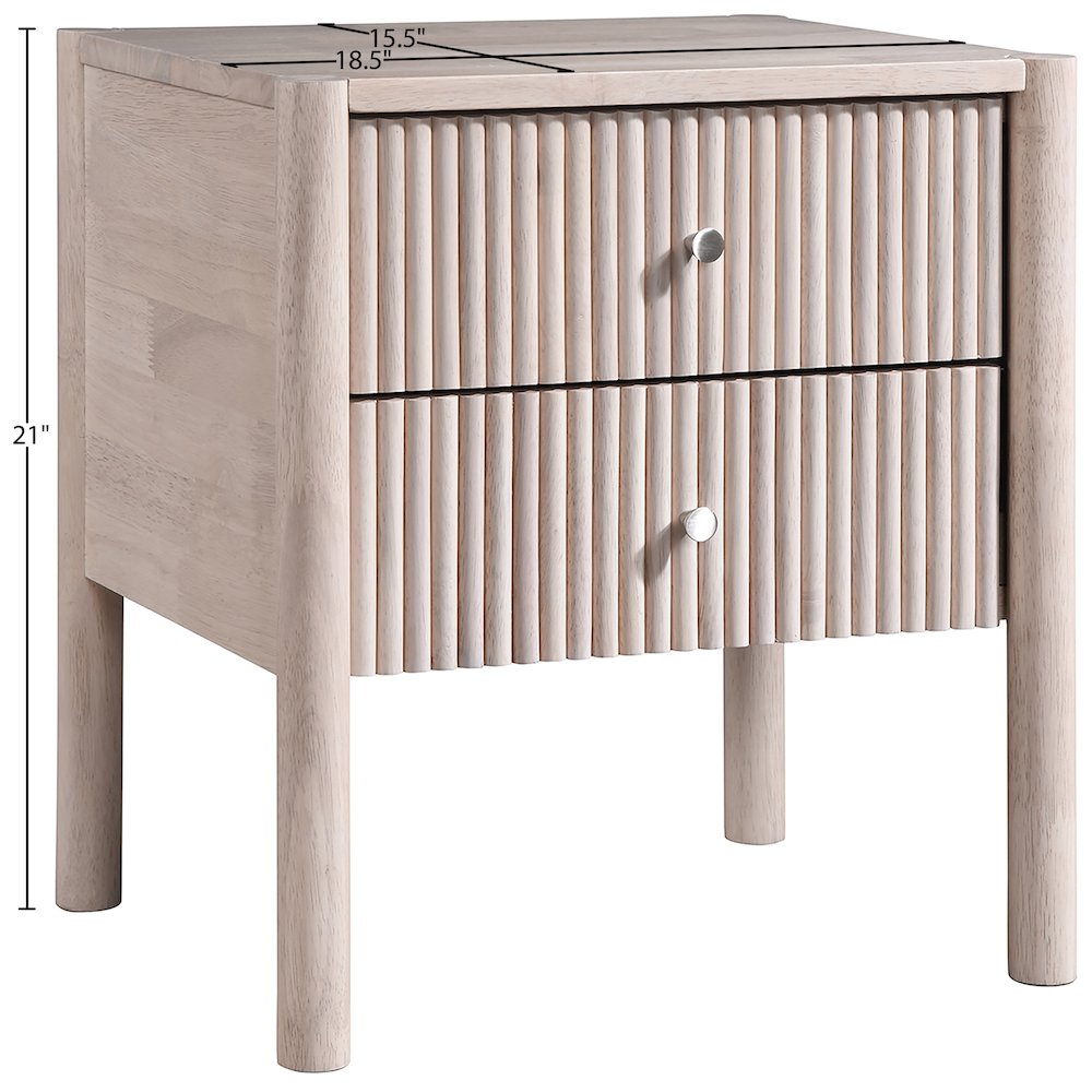Kivo Natural Solid Wood Nightstand. Picture 11