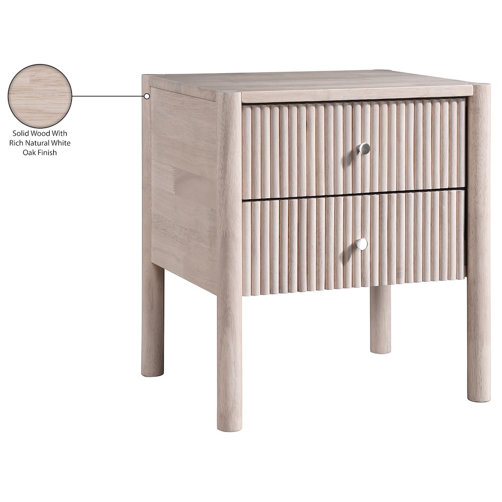 Kivo Natural Solid Wood Nightstand. Picture 12