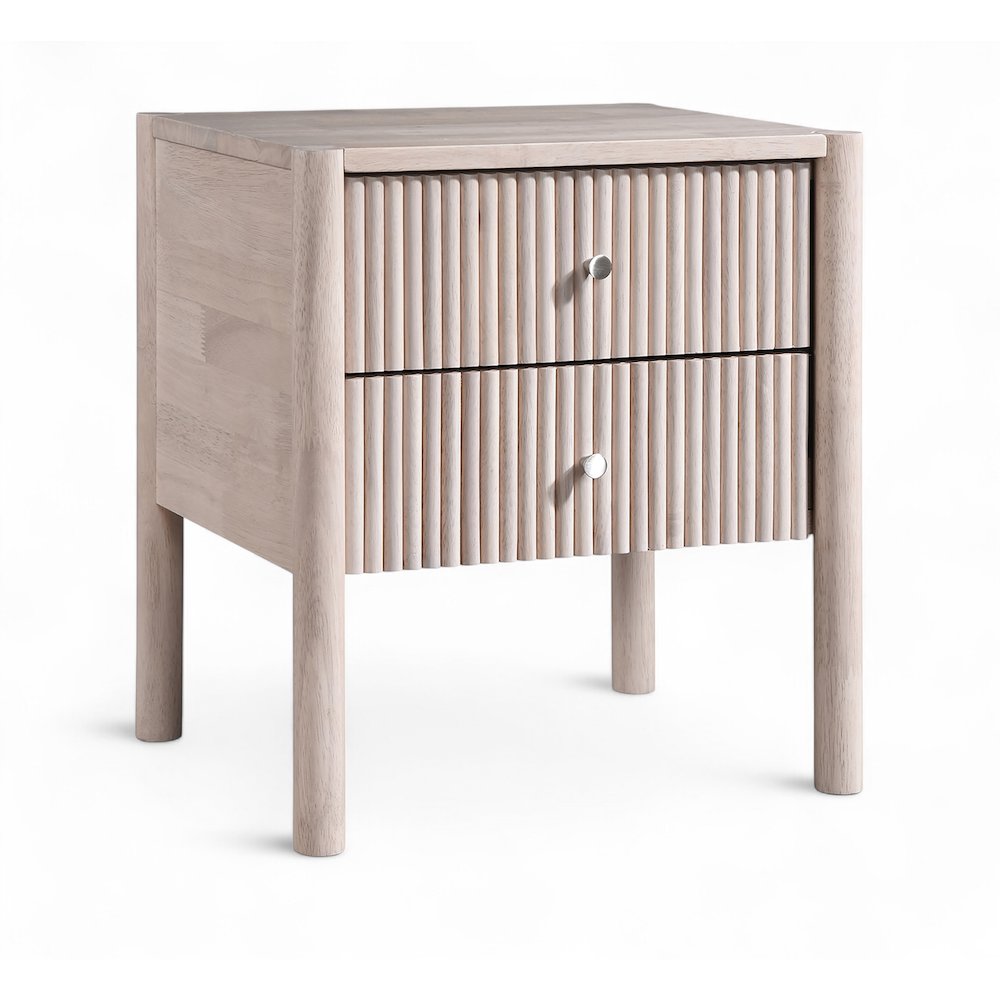 Kivo Natural Solid Wood Nightstand. Picture 1