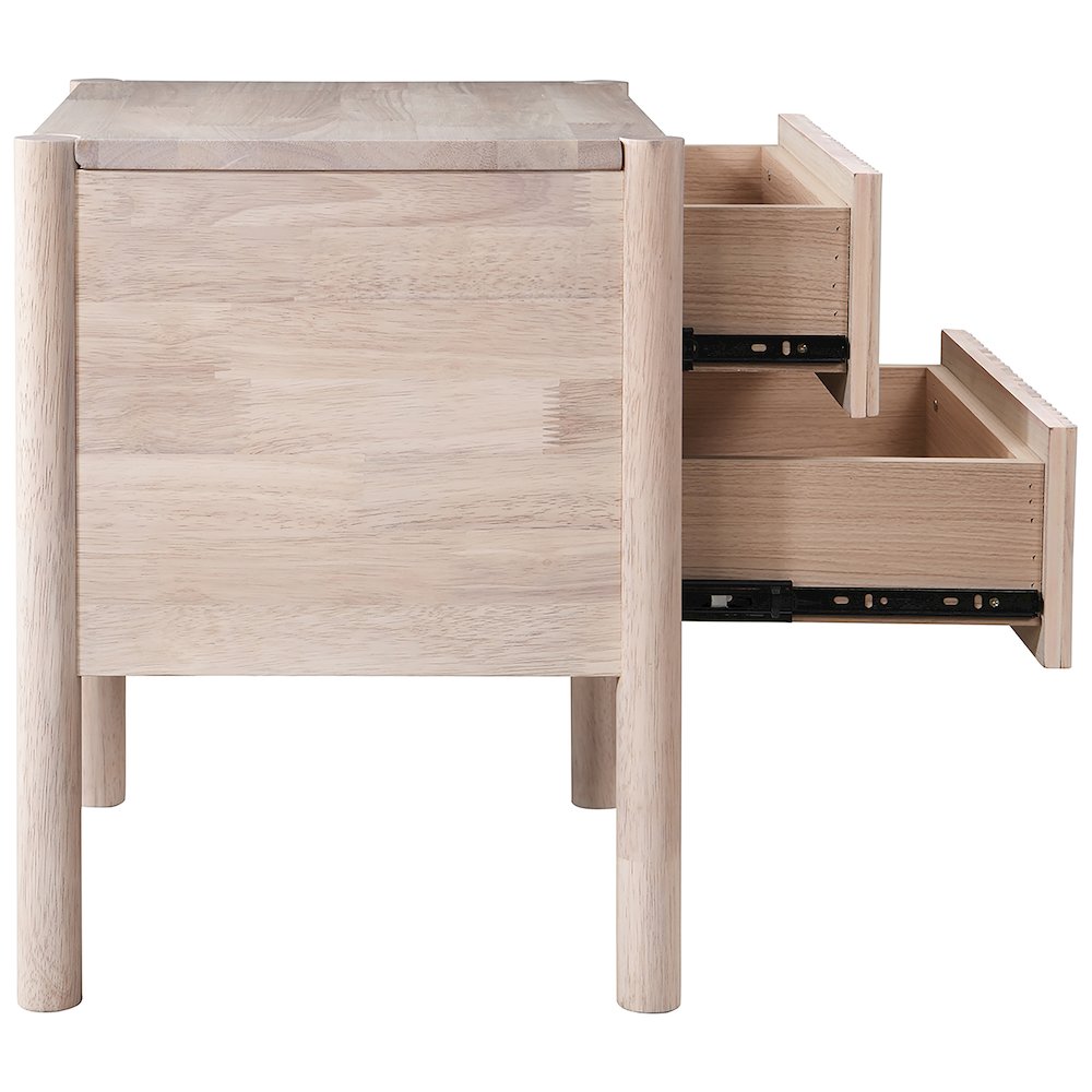Kivo Natural Solid Wood Nightstand. Picture 8