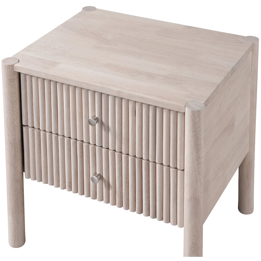 Kivo Natural Solid Wood Nightstand. Picture 5
