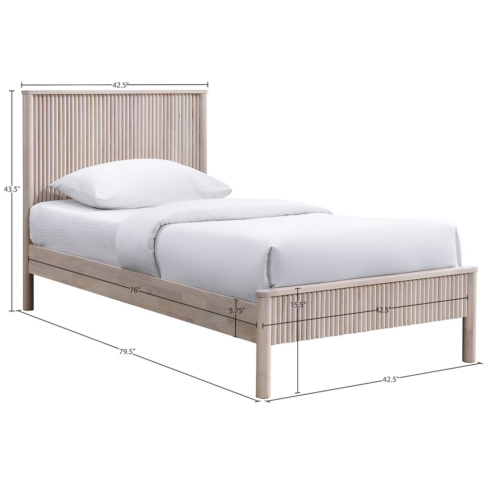 Kivo Natural Solid Wood Twin Bed. Picture 5