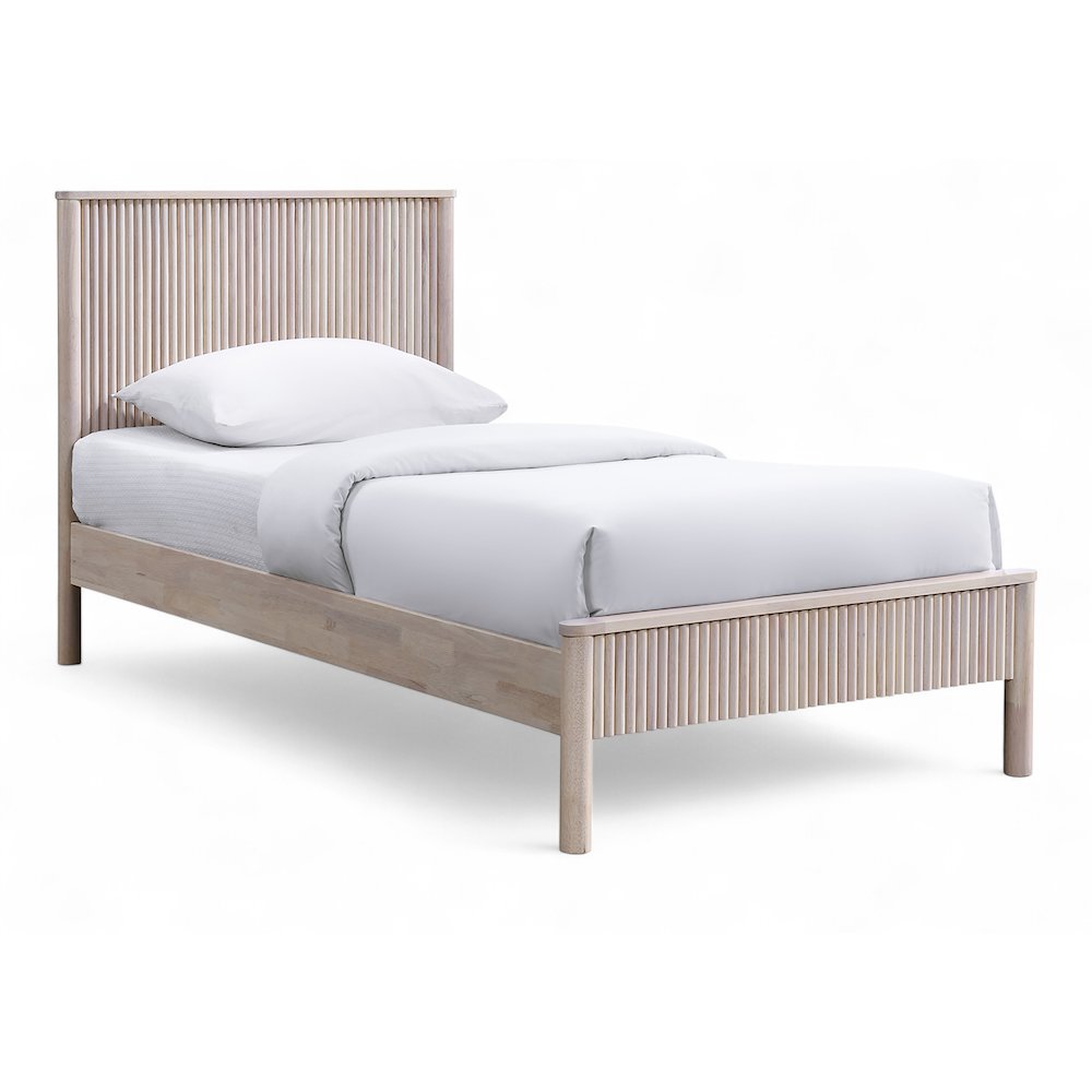 Kivo Natural Solid Wood Twin Bed. Picture 1
