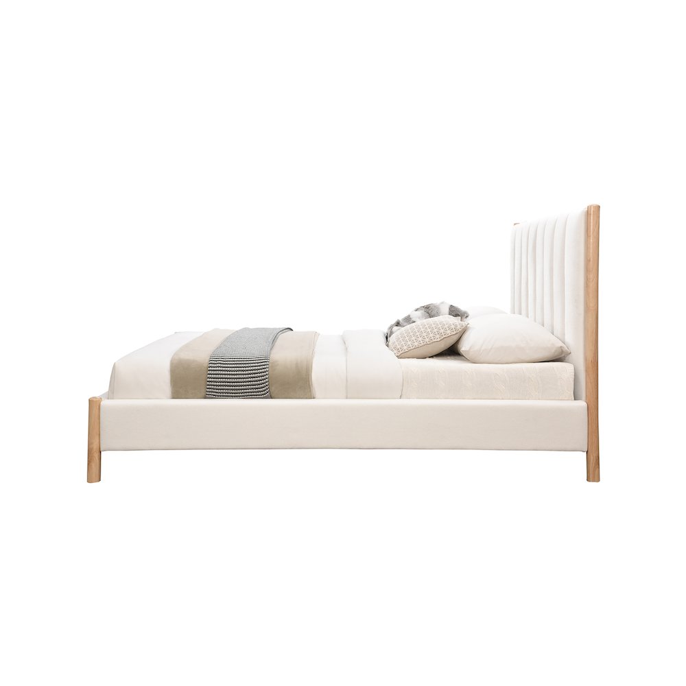 Kona Cream Polyester Fabric King Bed. Picture 3