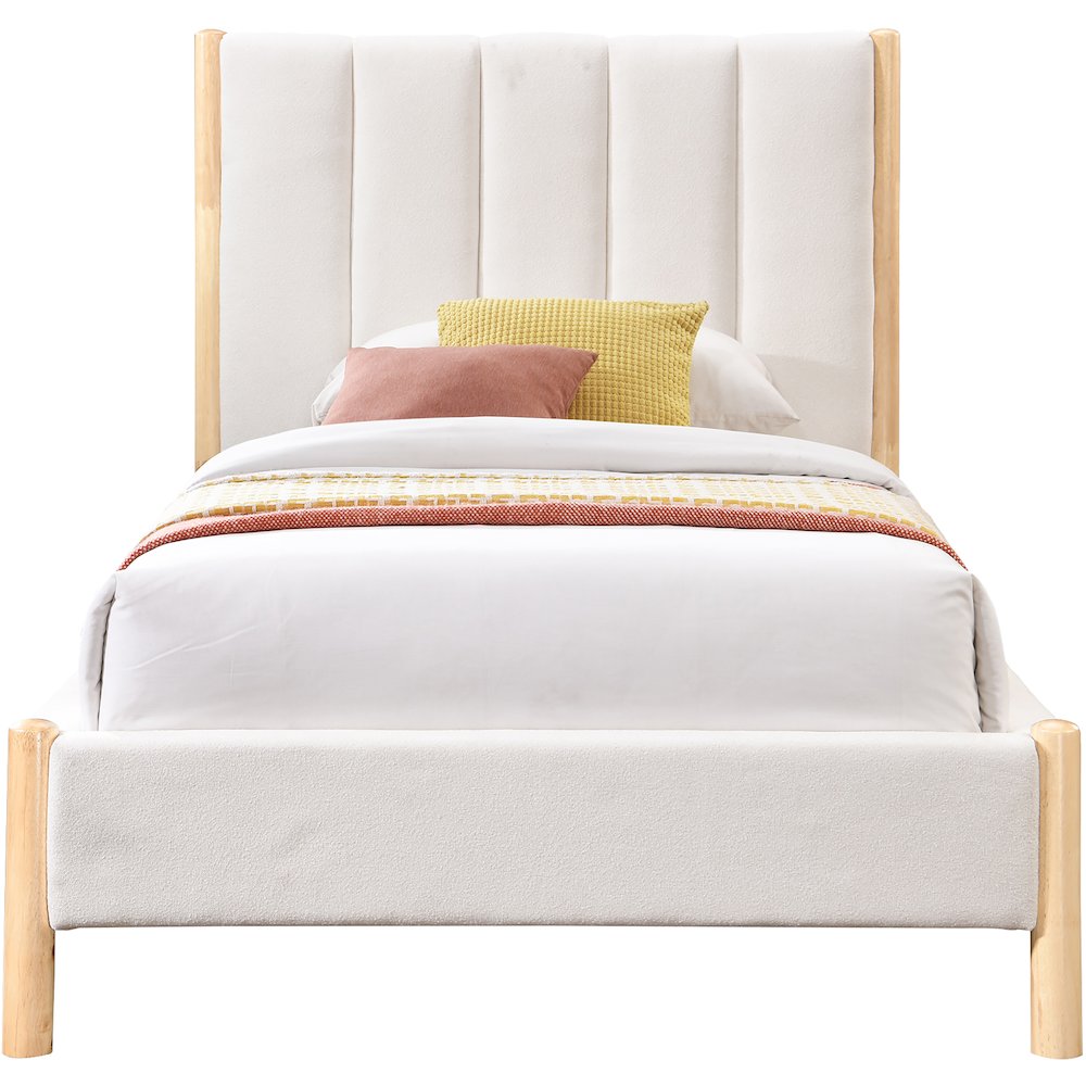 Kona Cream Polyester Fabric Twin Bed. Picture 2