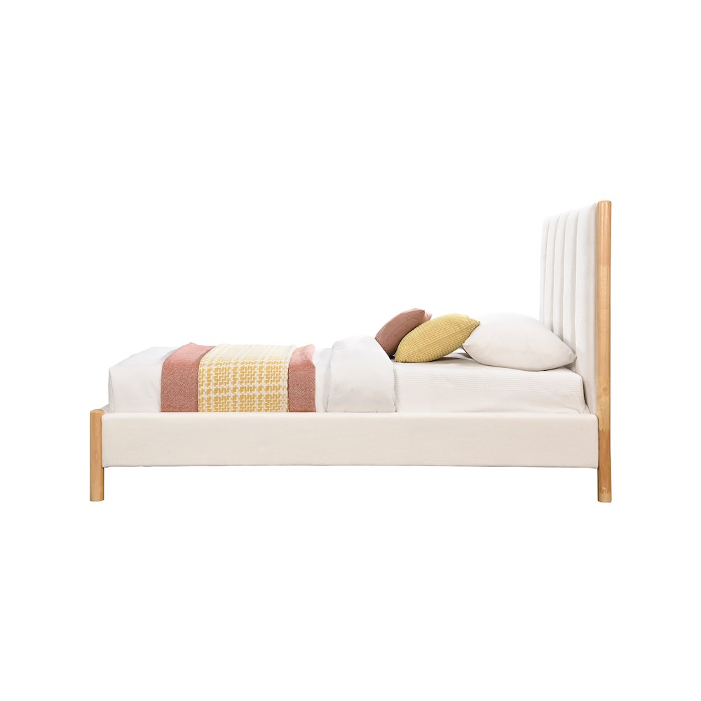 Kona Cream Polyester Fabric Twin Bed. Picture 3