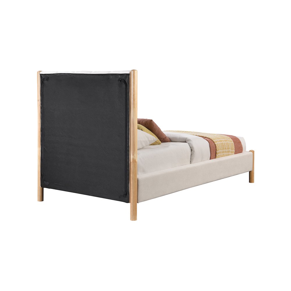 Kona Cream Polyester Fabric Twin Bed. Picture 4