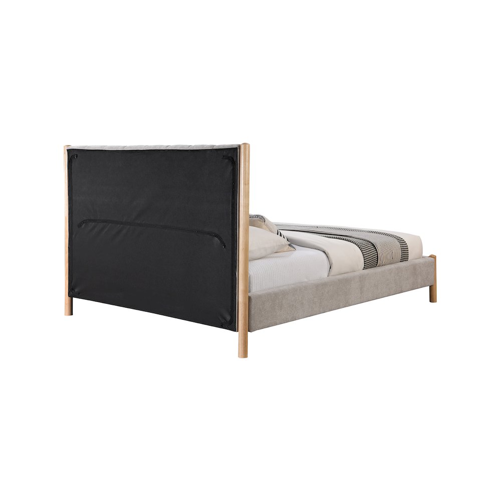 Kona Grey Polyester Fabric Queen Bed. Picture 4