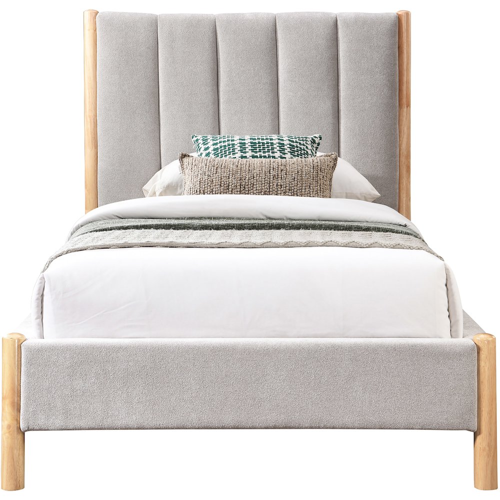Kona Grey Polyester Fabric Twin Bed. Picture 2