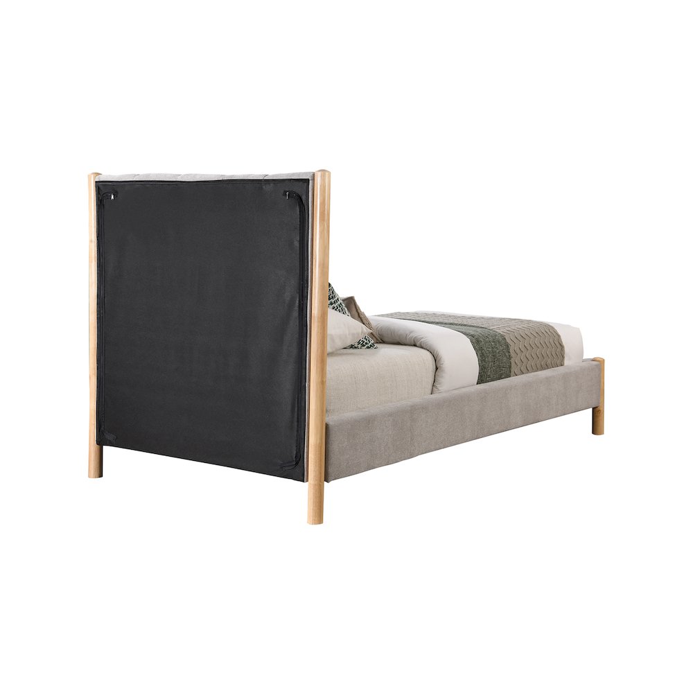 Kona Grey Polyester Fabric Twin Bed. Picture 4