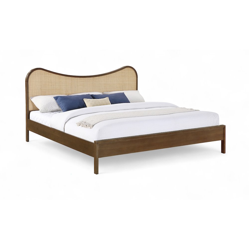 Windsor Brown Solid Wood King Bed (3 Boxes). Picture 1