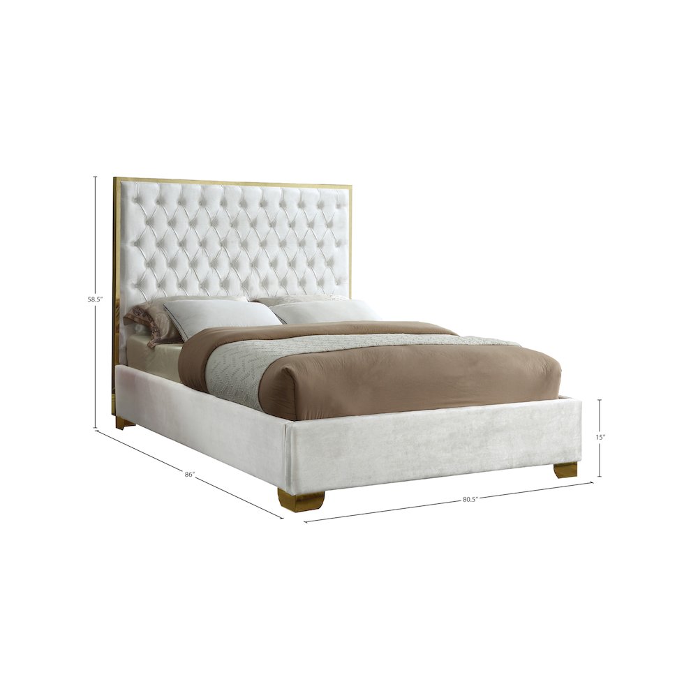 Lana White Velvet King Bed. Picture 2