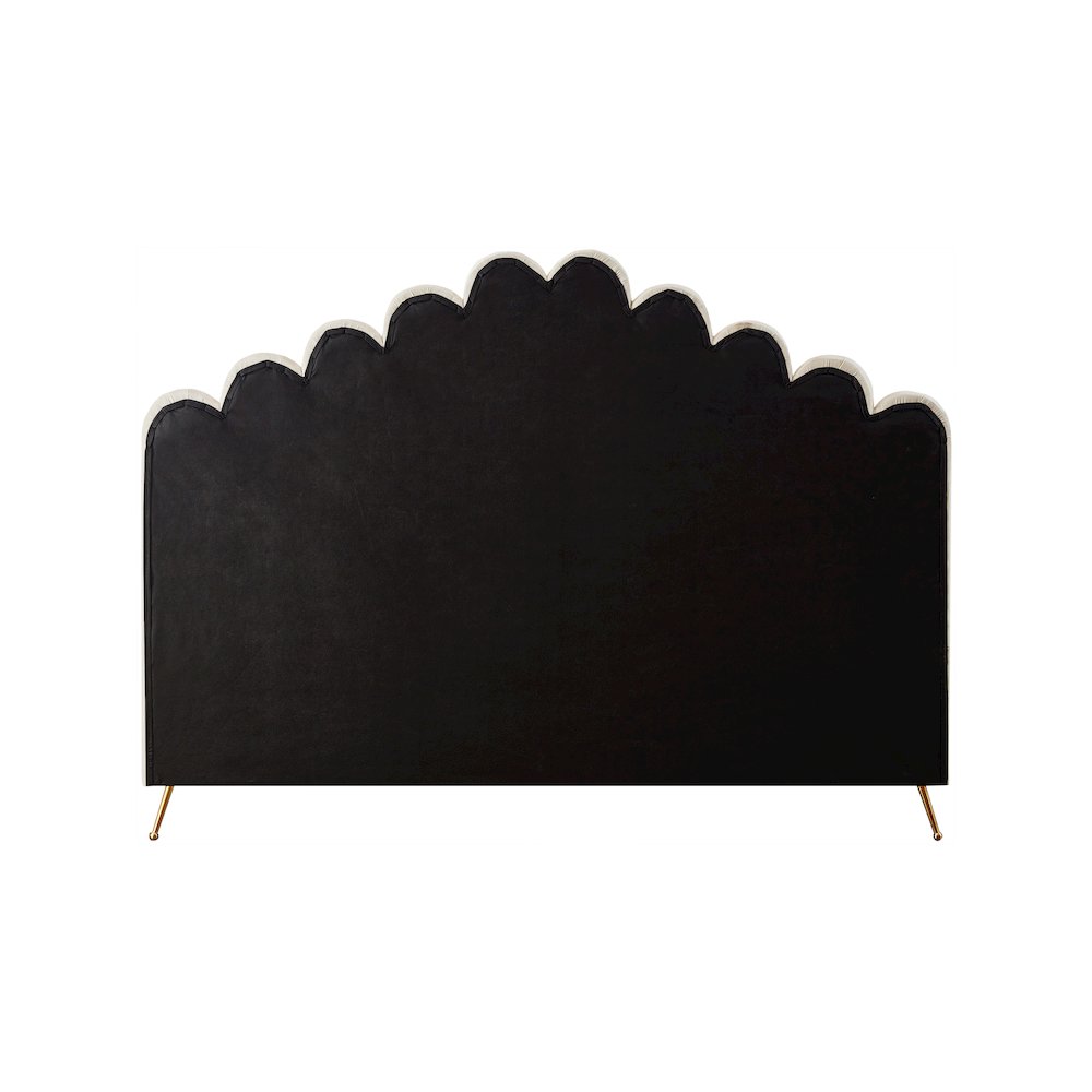 Lily Cream Velvet King Bed. Picture 4