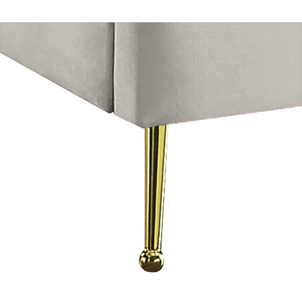 Lily Cream Velvet Queen Bed. Picture 4