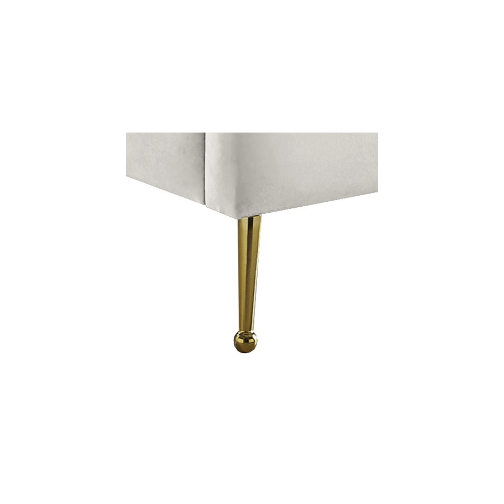 Lily Cream Velvet Twin Bed. Picture 4