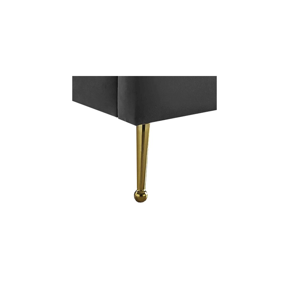 Lily Grey Velvet Twin Bed. Picture 4