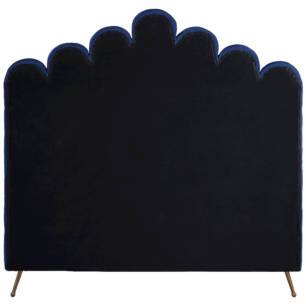 Lily Navy Velvet Full Bed. Picture 4