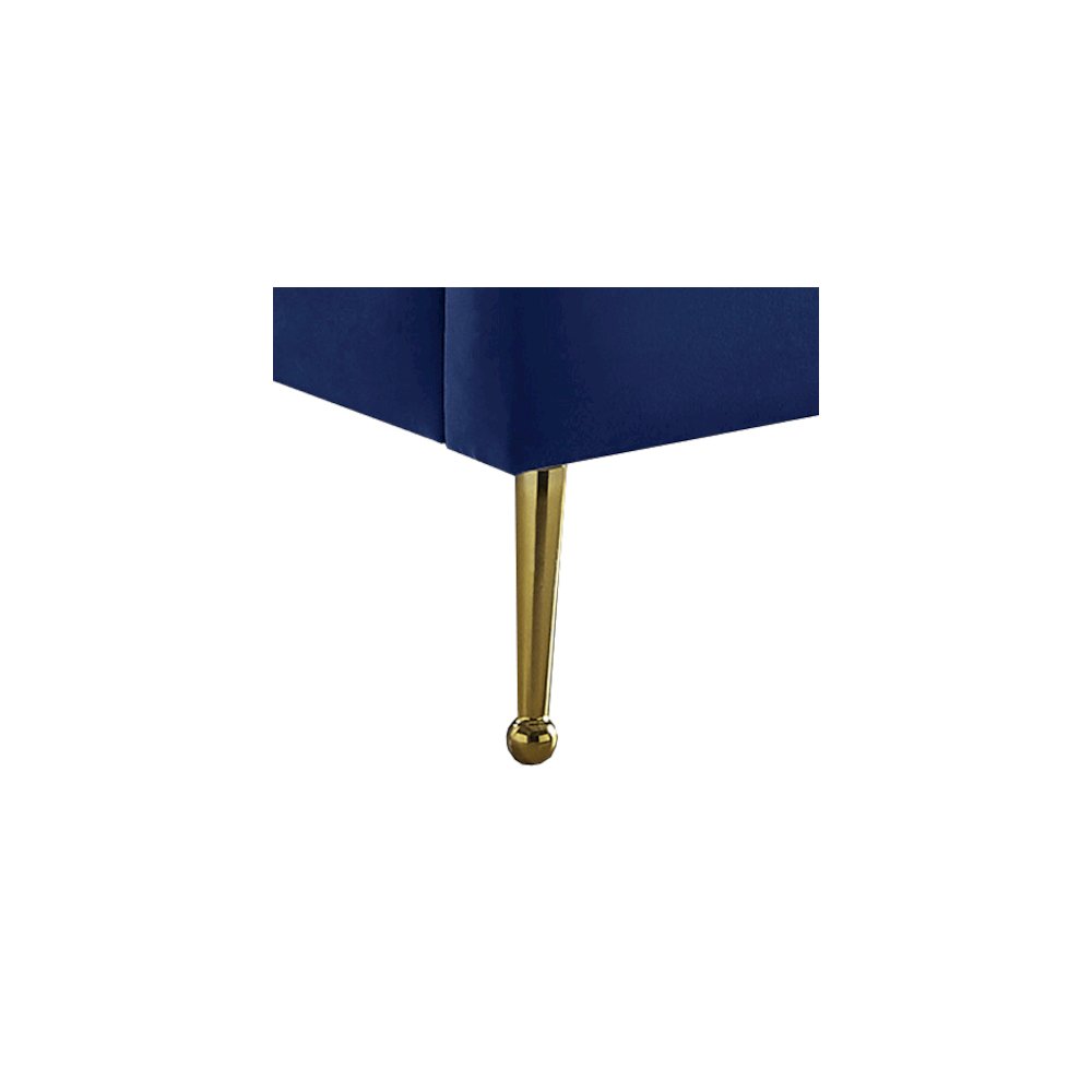 Lily Navy Velvet Twin Bed. Picture 4