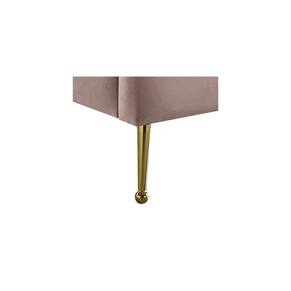 Lily Pink Velvet Twin Bed. Picture 4