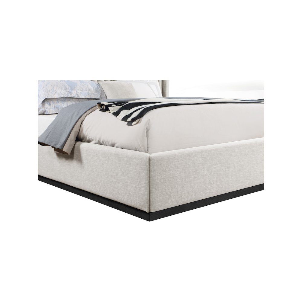 Logan Beige Linen Textured Fabric King Bed. Picture 5