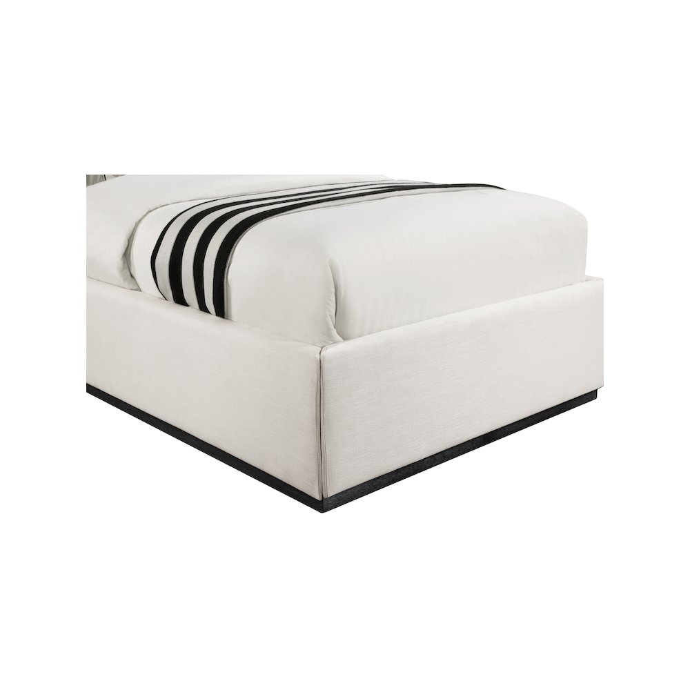 Logan Beige Linen Textured Fabric Twin Bed. Picture 5