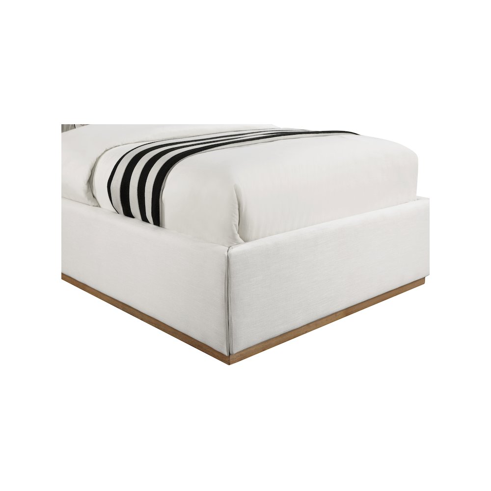 Logan Cream Linen Textured Fabric Twin Bed. Picture 5