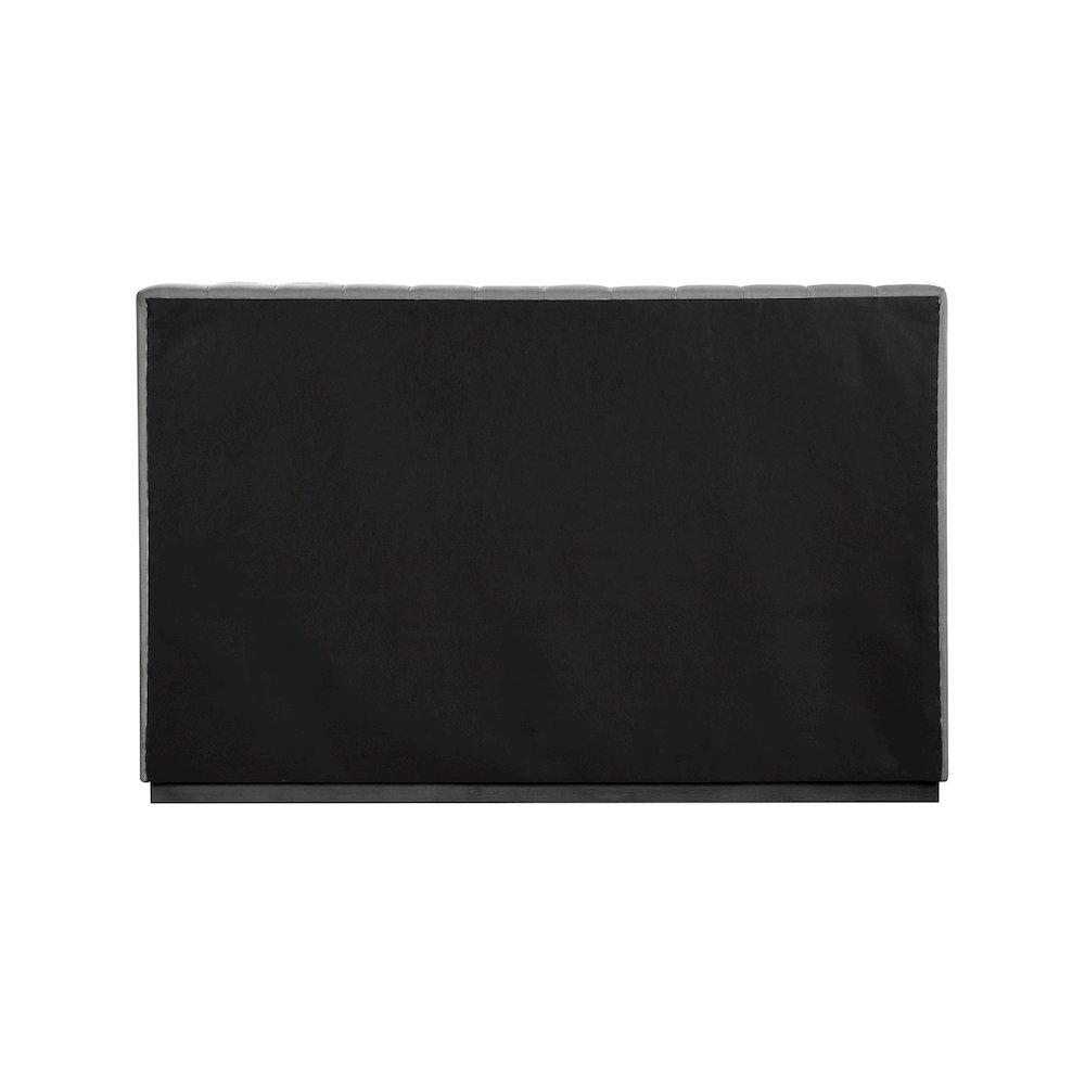 Lucia Grey Linen Textured Fabric King Bed. Picture 4