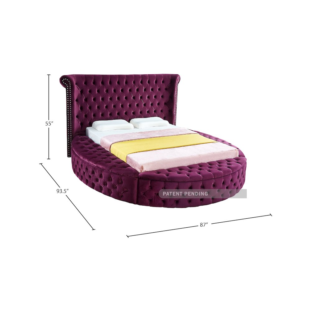 Luxus Purple Velvet Full Bed. Picture 11
