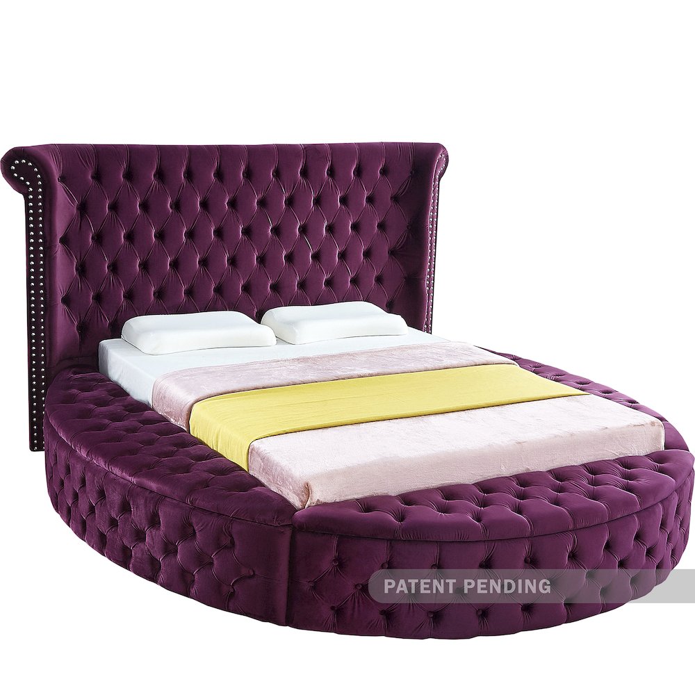 Luxus Purple Velvet Full Bed. Picture 10