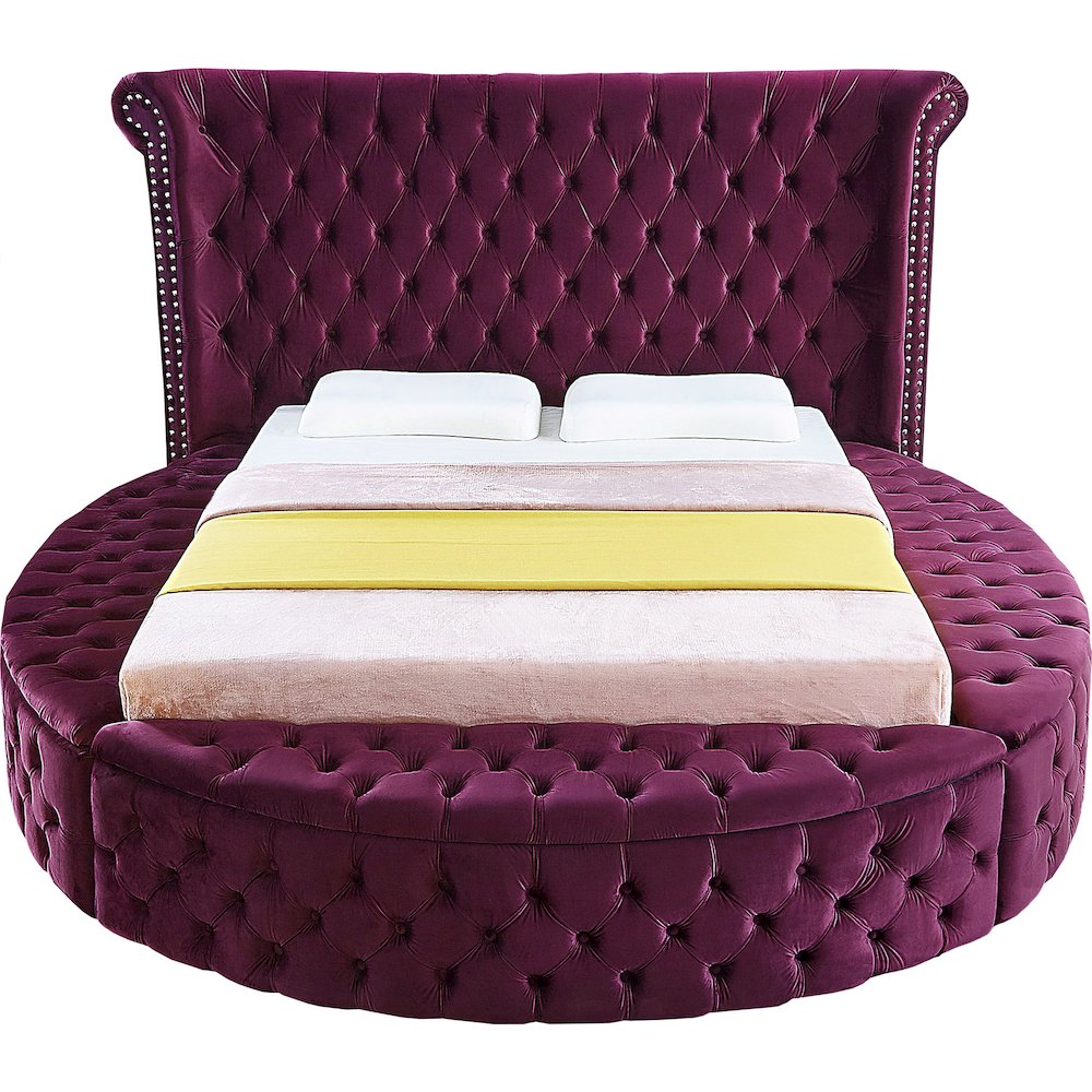 Luxus Purple Velvet Full Bed. Picture 4