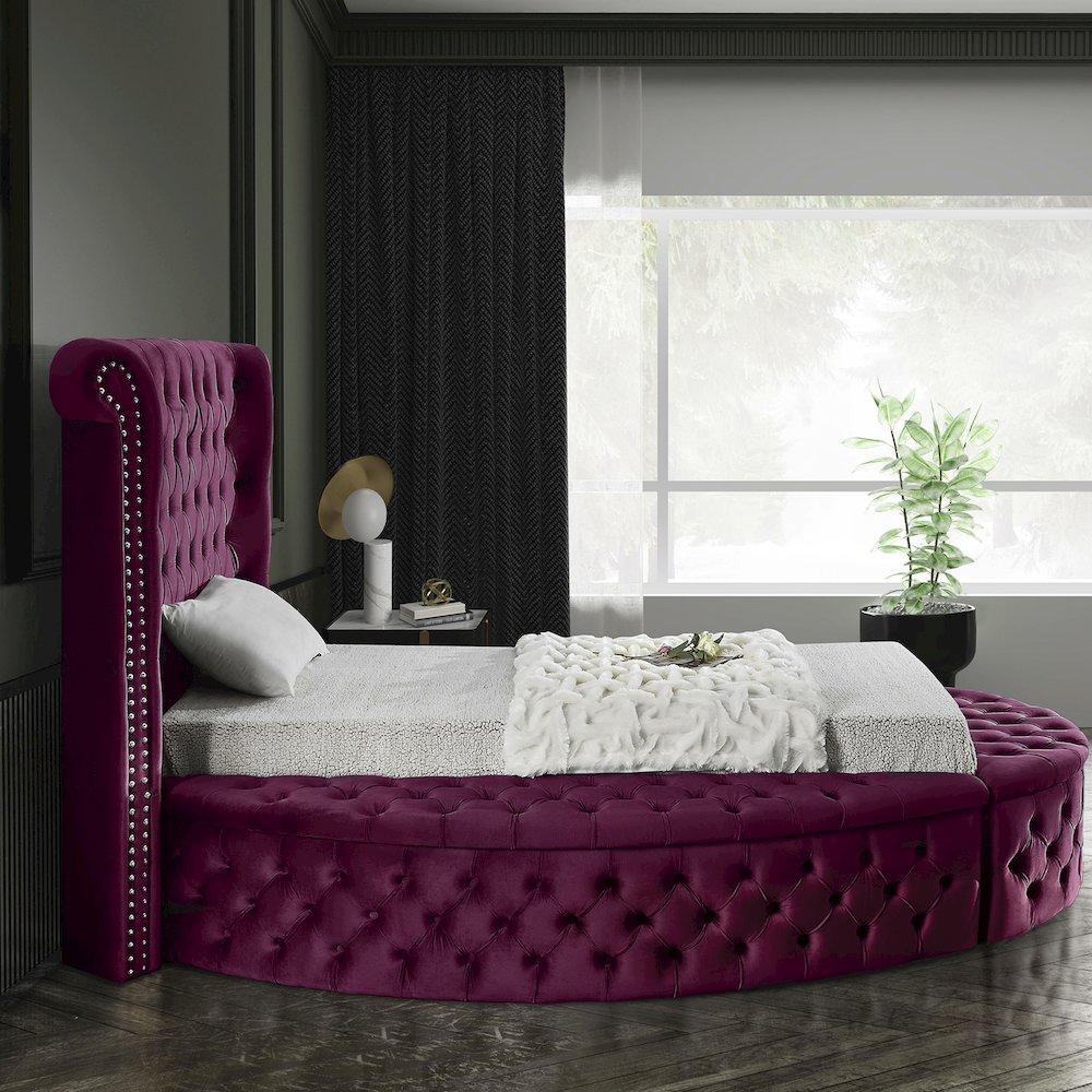 Luxus Purple Velvet Twin Bed. Picture 8