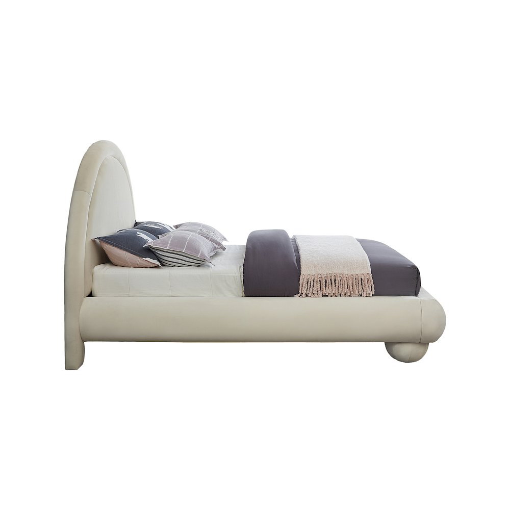 Madrid Cream Velvet King Bed. Picture 3