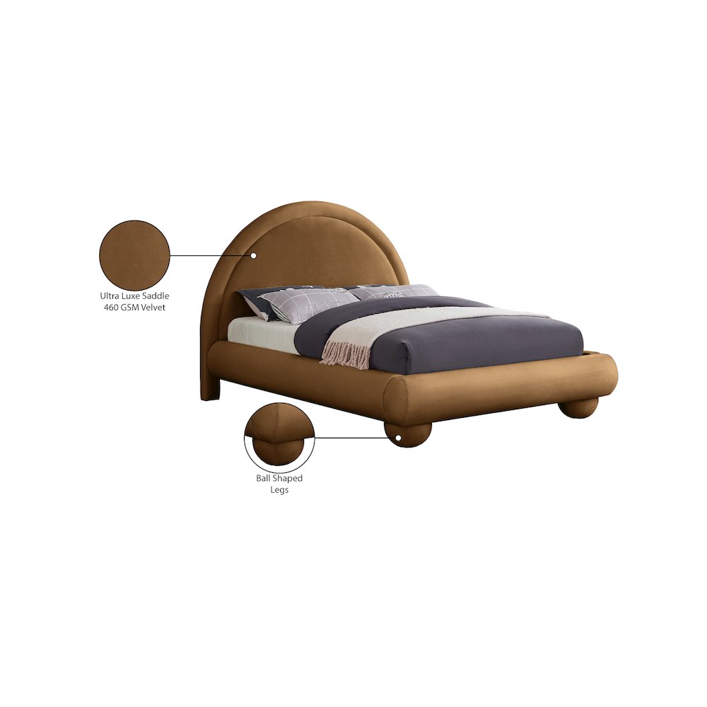 Madrid Saddle Velvet King Bed. Picture 7