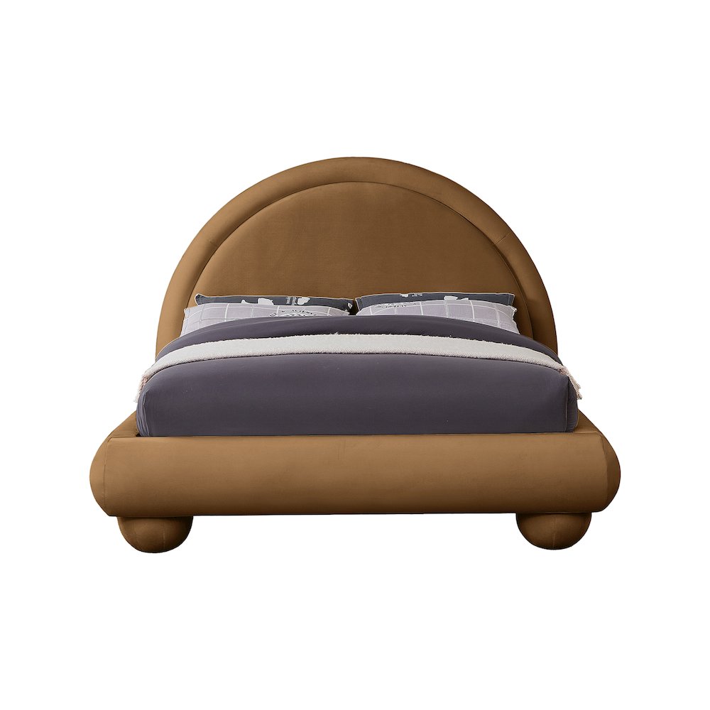 Madrid Saddle Velvet Queen Bed. Picture 2