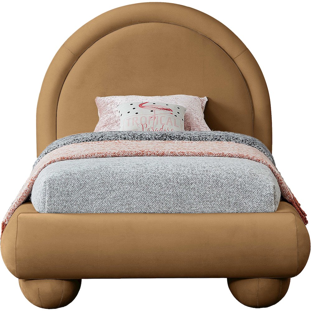 Madrid Saddle Velvet Twin Bed. Picture 2