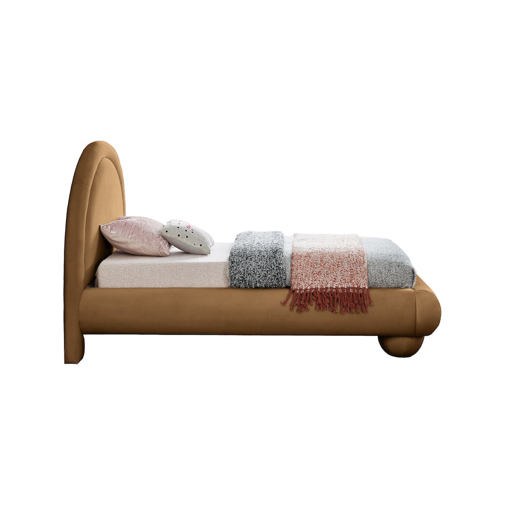 Madrid Saddle Velvet Twin Bed. Picture 3