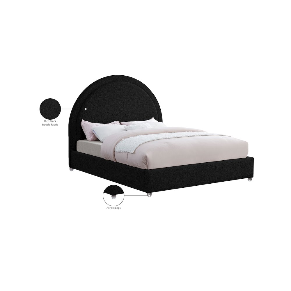 Milo Black Fabric Full Bed. Picture 7