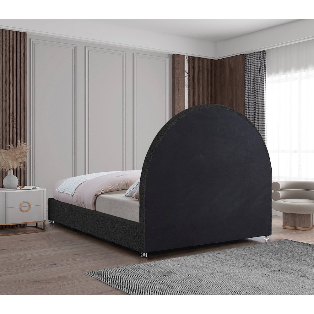 Milo Black Fabric Full Bed. Picture 5