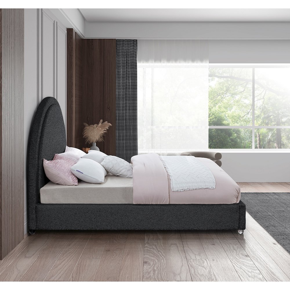 Milo Black Fabric King Bed. Picture 4