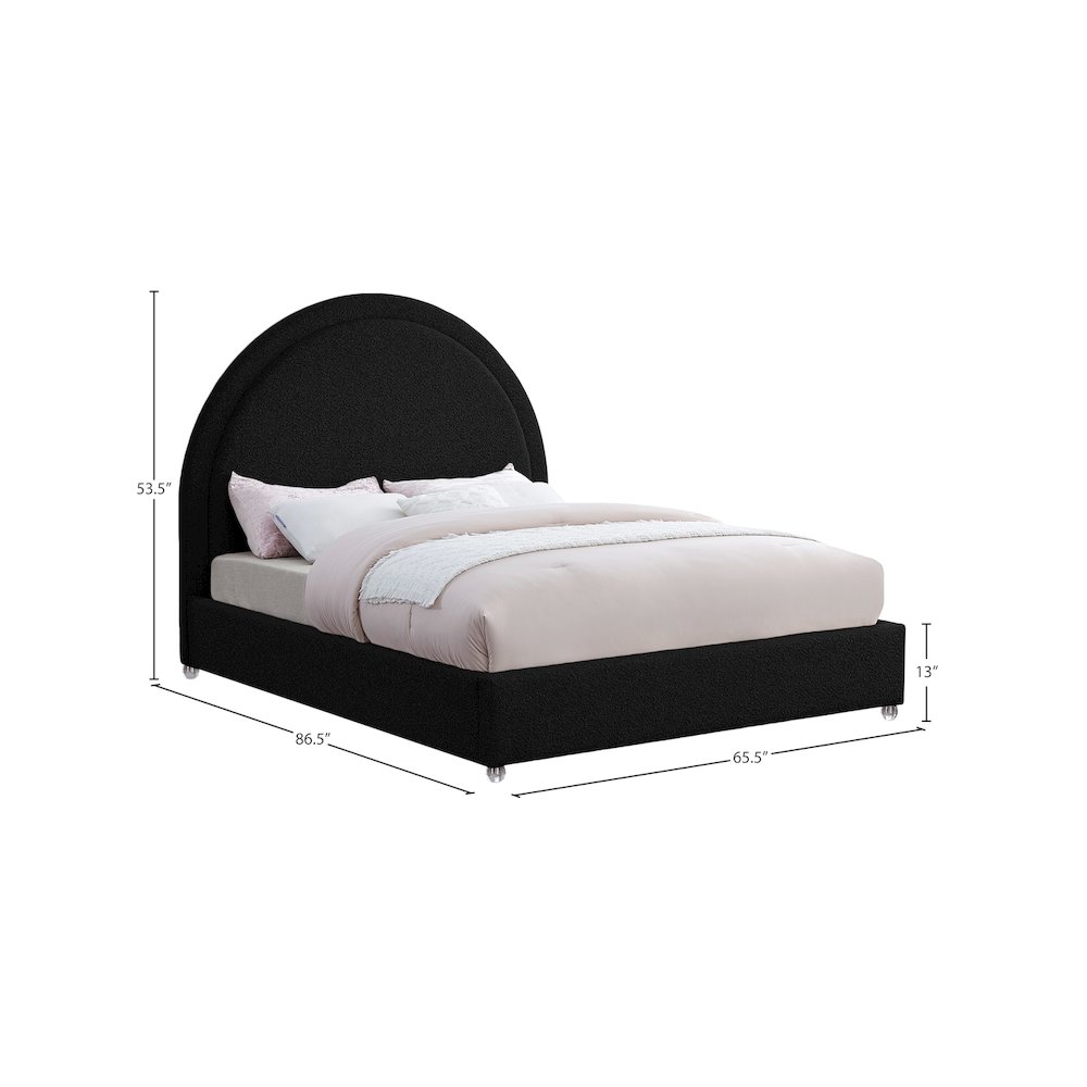 Milo Black Fabric Queen Bed. Picture 6