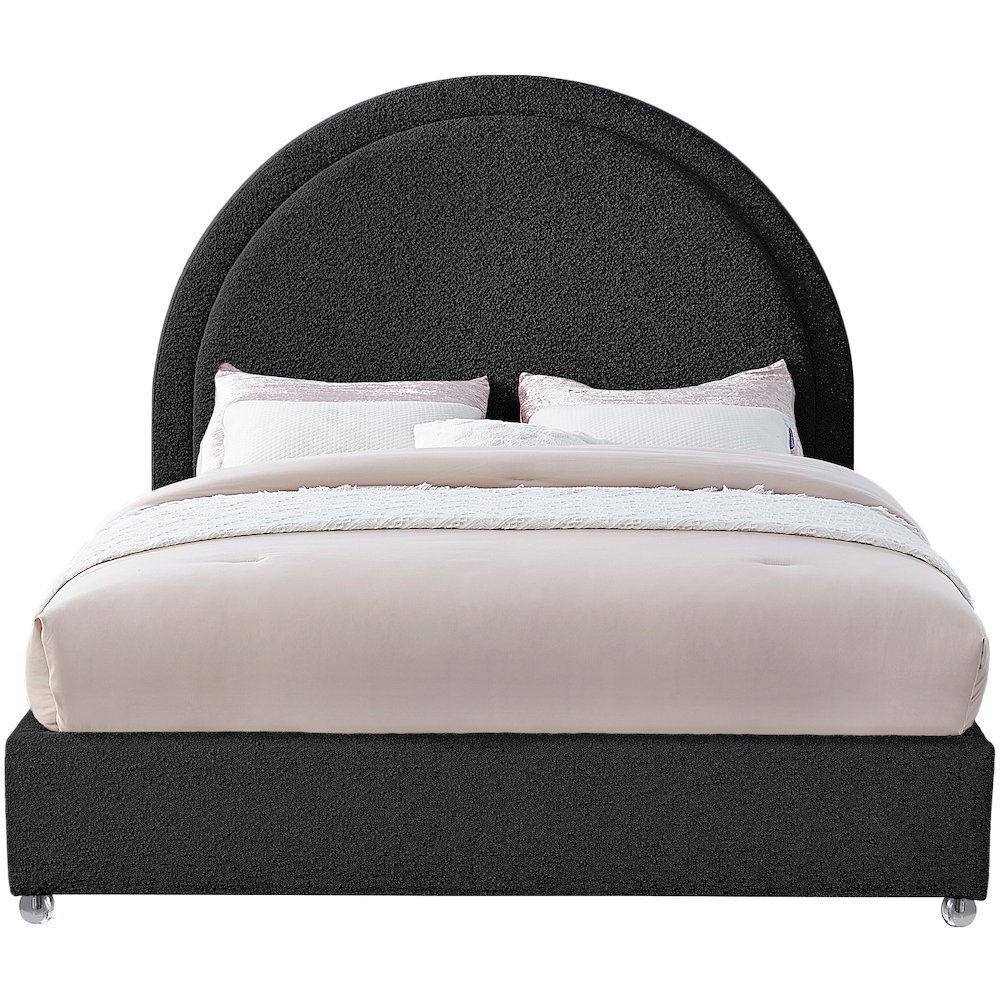 Milo Black Fabric Queen Bed. Picture 2