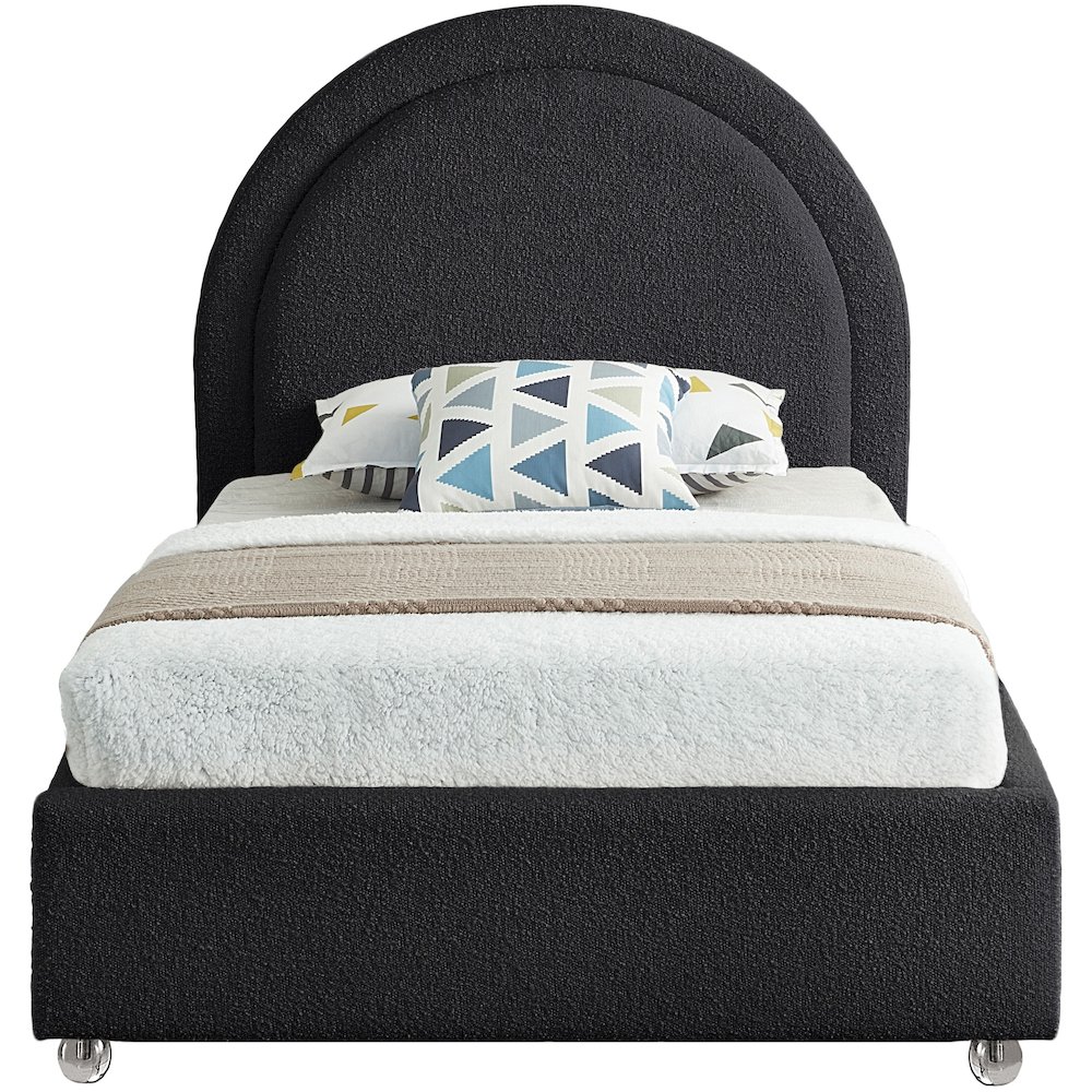 Milo Black Fabric Twin Bed. Picture 2