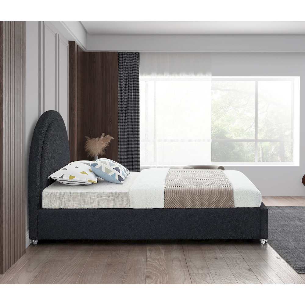 Milo Black Fabric Twin Bed. Picture 4