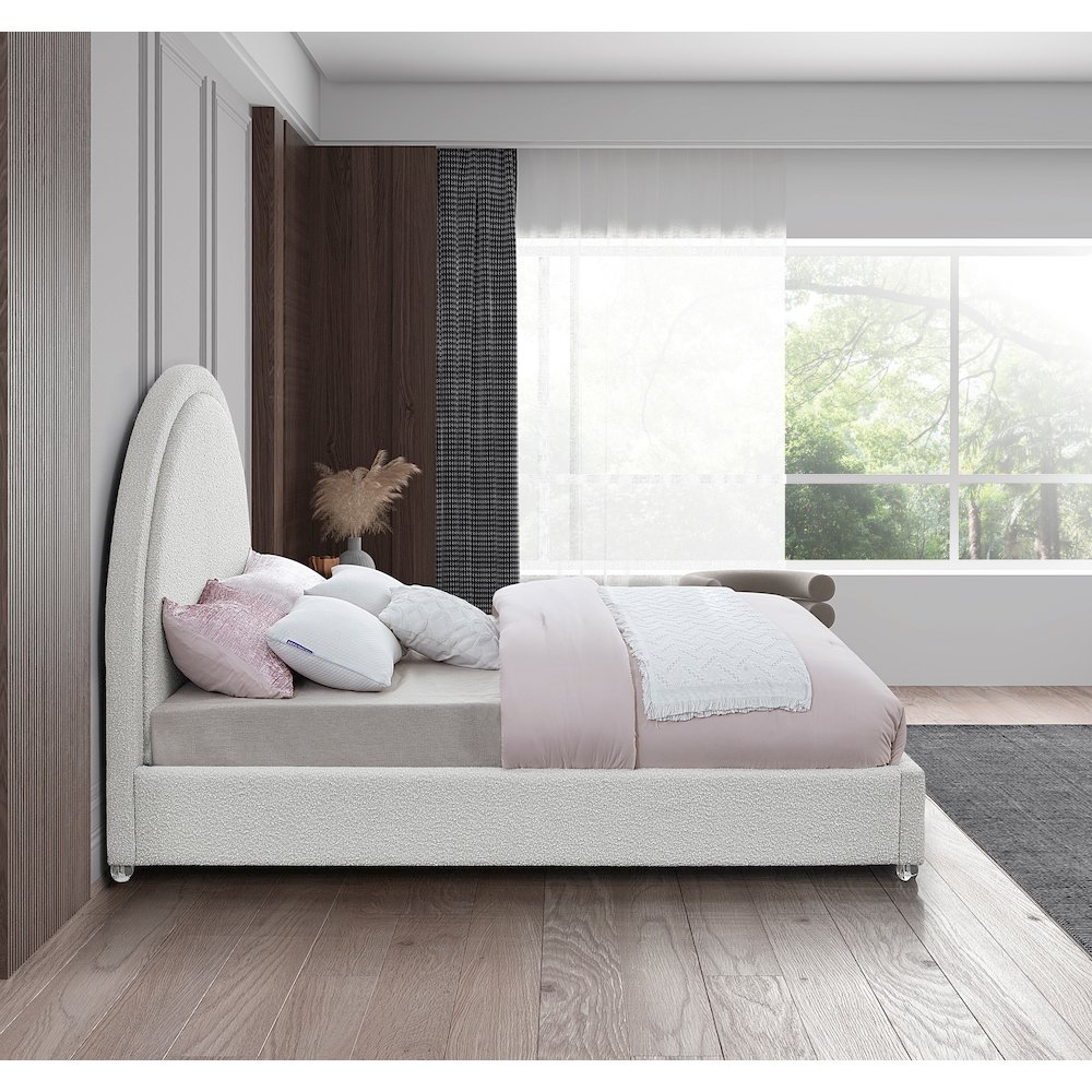 Milo Cream Fabric Full Bed. Picture 4