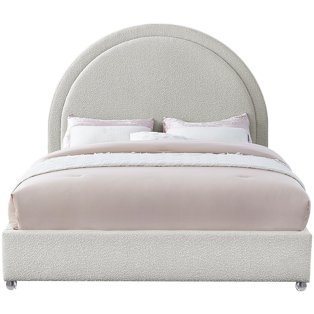 Milo Cream Fabric King Bed. Picture 2
