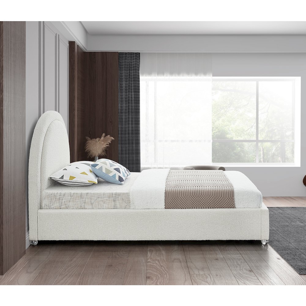 Milo Cream Fabric Twin Bed. Picture 4