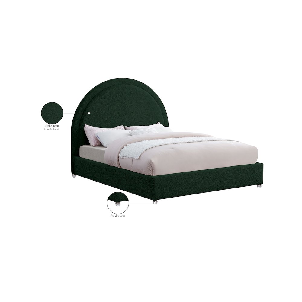 Milo Green Fabric Queen Bed. Picture 7